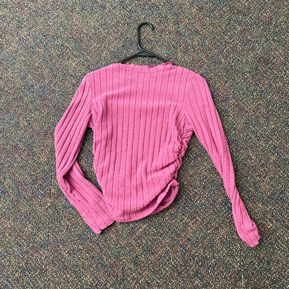 Pink Ribbed Women's Top